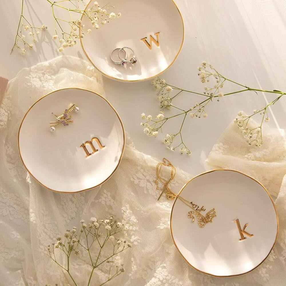 Ceramic Jewelry Tray, Decorative Trinket Dish for Rings Earrings Necklaces Brace - Picture 8 of 8